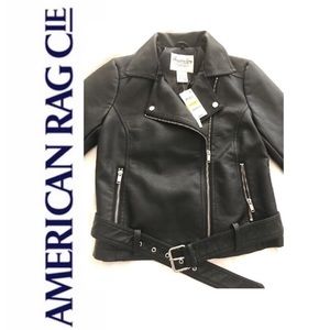 American Rag CIE Faux Leather Moto Jacket Size M